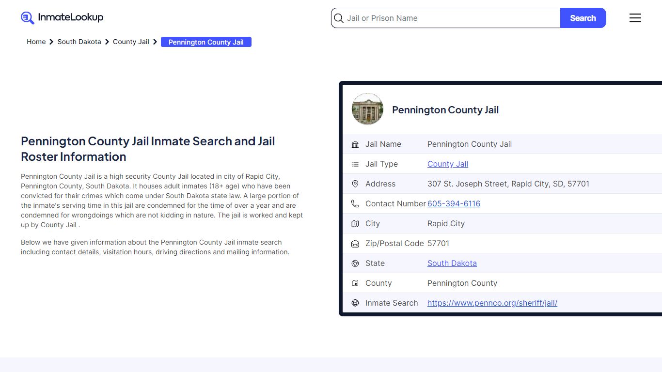 Pennington County Jail Inmate Search and Jail Roster Information