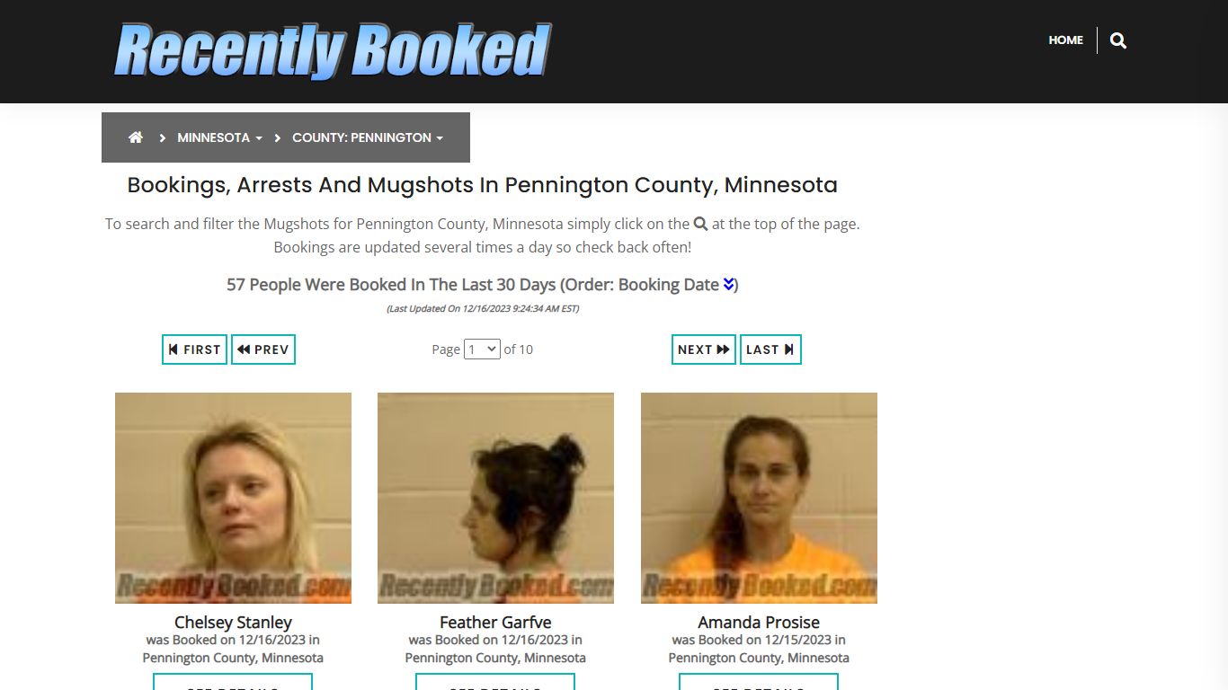 Bookings, Arrests and Mugshots in Pennington County, Minnesota
